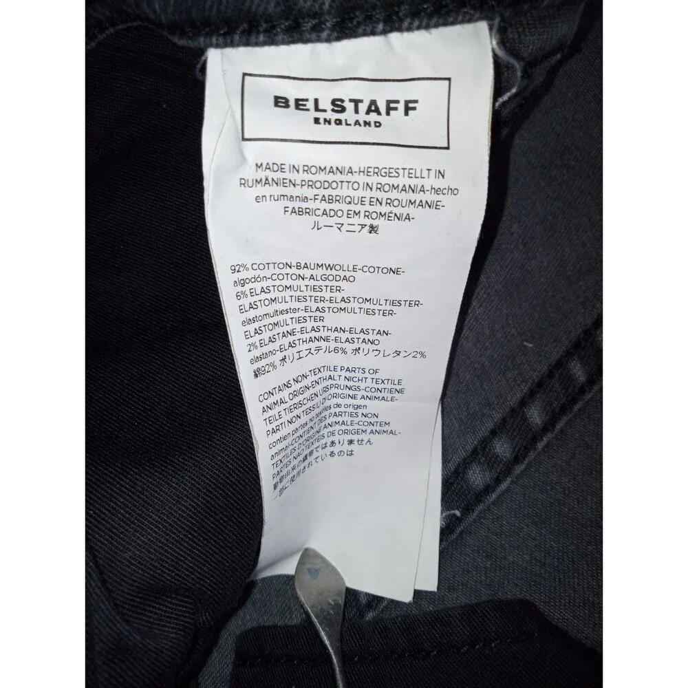 BELSTAFF Jeans Men 36 Skinny Fit Stretch Denim Jeans Distressed Dark Moto Pants